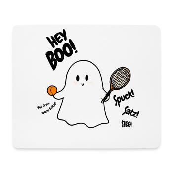 Mignon Halloween fantôme Joueur de tennis Tennis Hey Boo - Tapis de souris (format paysage) - blanc - Devant