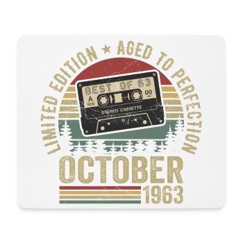 Oldtimer Oktober 1963 Geburtstag Geschenk Oktober - Mousepad (Querformat) - Weiß - Vorne