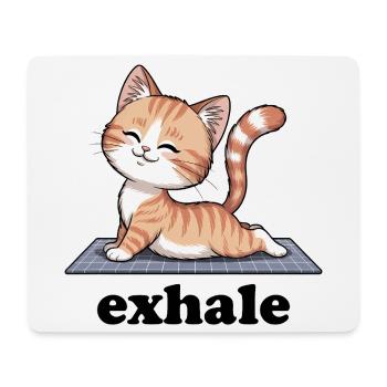 Exhale Yoga Citation Chat Mignon - Tapis de souris (format paysage) - blanc - Devant