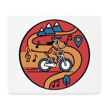 Abenteuer Hund Mountainbike Design - Mousepad (Querformat) - Weiß - Vorne