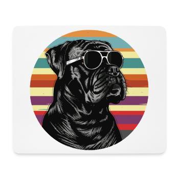Chien cool avec des lunettes de soleil - Tapis de souris (format paysage) - blanc - Devant