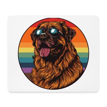 Labrador in retro rainbow design - Mouse Pad (horizontal) - white - Front
