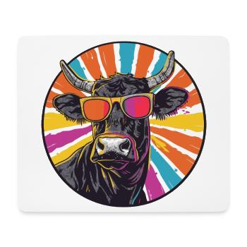  Bullen mit Sonnenbrille - Mousepad (Querformat) - Weiß - Vorne