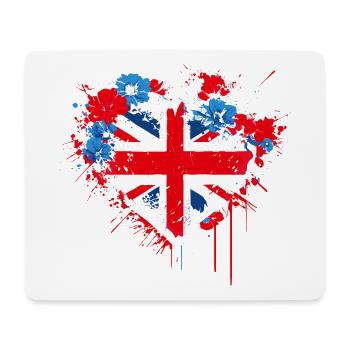 Herz von Union Jack Splash - Mousepad (Querformat) - Weiß - Vorne