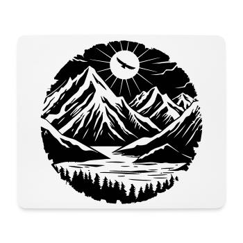 Silhouette de paysage de montagne - Tapis de souris (format paysage) - blanc - Devant