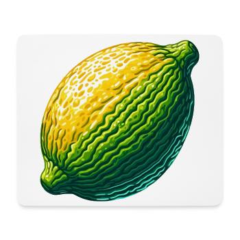 Abstrakte Zitrone in strukturiertem Grün-Gelb - Mousepad (Querformat) - Weiß - Vorne