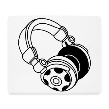 Kopfhörer Silhouette: DJ & Musik Vibes - Mousepad (Querformat) - Weiß - Vorne