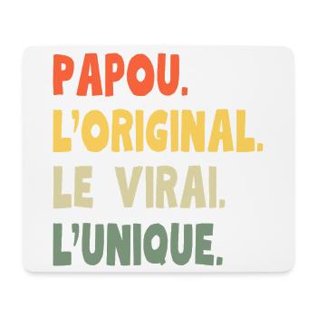 Papou l’original – Cadeau grand-père unique - Tapis de souris (format paysage) - blanc - Devant