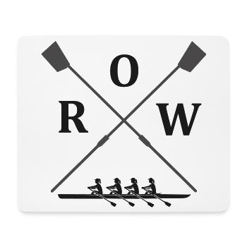 Crânes d’aviron croisés - pales de gouvernail avec bateau à rames - Tapis de souris (format paysage) - blanc - Devant