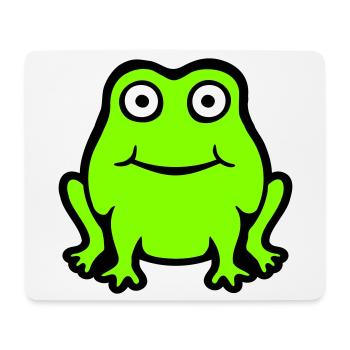 Grenouille Crapaud Sourire Drôle Bande dessinée Heureux Mignon - Tapis de souris (format paysage) - blanc - Devant