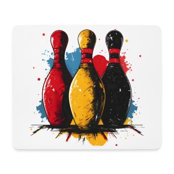 Bowling Skizze - Mousepad (Querformat) - Weiß - Vorne