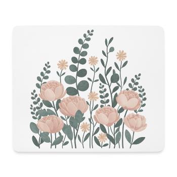 Boho Blumen – Blühende Harmonie - Mousepad (Querformat) - Weiß - Vorne