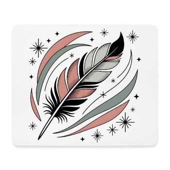 Boho Seele Feder - Mousepad (Querformat) - Weiß - Vorne