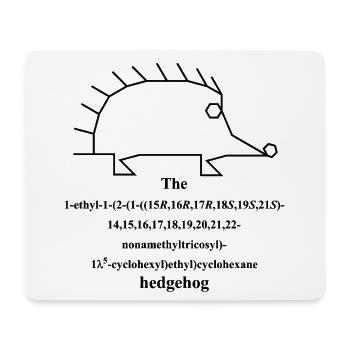 Hedgehog Molecule - IUPAC nomenclature Joke -b - Mouse Pad (horizontal) - white - Front