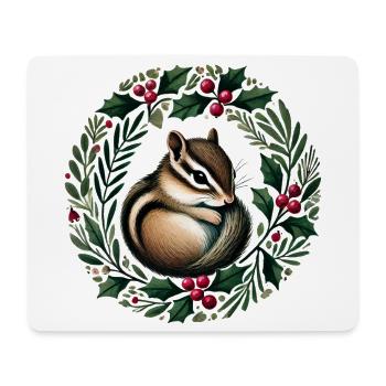 Stechpalmenkranz Eichhörnchen Charm - Mousepad (Querformat) - Weiß - Vorne
