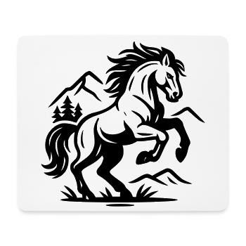 Cheval - Tapis de souris (format paysage) - blanc - Devant