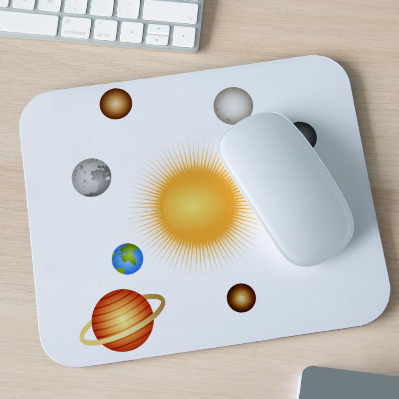 Luminous planetary system with sun and planets Mouse Pad (horizontal)