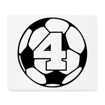 Numéro 4 football - 4e anniversaire  - Tapis de souris (format paysage) - blanc - Devant