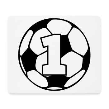 Numéro 1 football - 1e anniversaire  - Tapis de souris (format paysage) - blanc - Devant