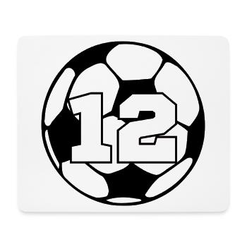 Numéro 12 football - 12e anniversaire  - Tapis de souris (format paysage) - blanc - Devant