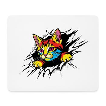 Gothic Cat with Purple Eyes - Cute Kitten - Mouse Pad (horizontal) - white - Front