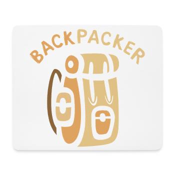 Backpacker Comic Backpack Design - Mouse Pad (horizontal) - white - Front
