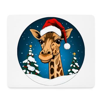 Santa Claus Giraffe - Mouse Pad (horizontal) - white - Front