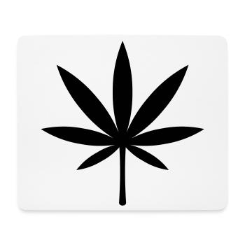 Cannabis / Marijuana / Hemp Leaf (Black) - Mouse Pad (horizontal) - white - Front