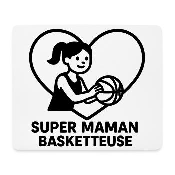 Super maman coiffeuse – Cœur coiffure - Tapis de souris (format paysage) - blanc - Devant