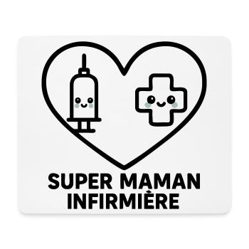 Super maman infirmière – Cœur idée cadeau - Tapis de souris (format paysage) - blanc - Devant