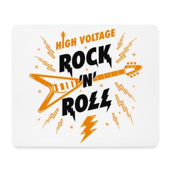 High Voltage Rock N Roll Guitar - Mouse Pad (horizontal) - white - Front