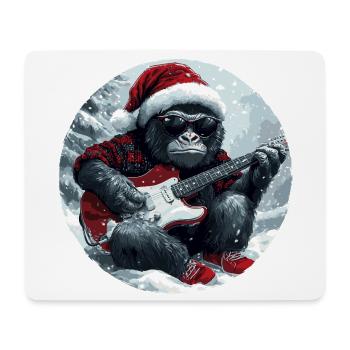 Gorilla Guitare de Noël - Tapis de souris (format paysage) - blanc - Devant