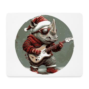 Nashorn Weihnachten Gitarre - Mousepad (Querformat) - Weiß - Vorne