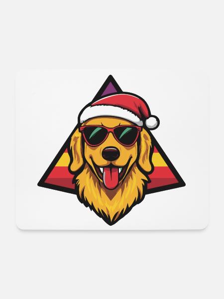 Hund im Santa-Style - Mousepad (Querformat) - Weiß