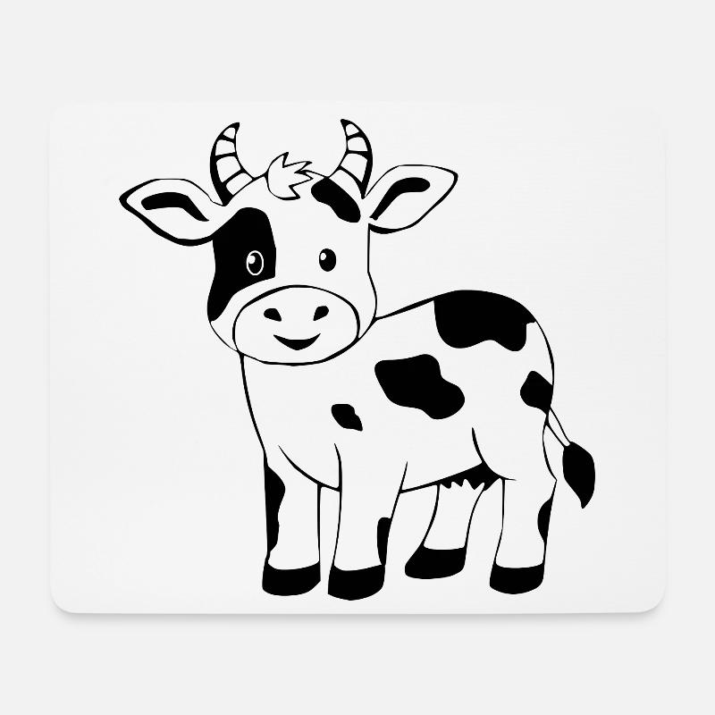 Schwarze Kuh schwarz Geschenk Bauern - Mousepad (Querformat) - Weiß