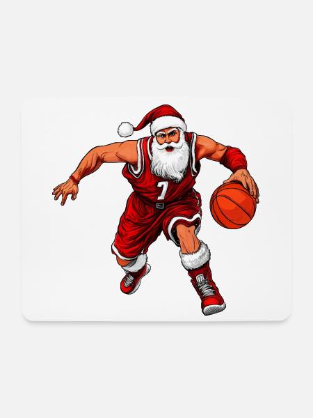 Basketballer Weihnachten - Mousepad (Querformat) - Weiß