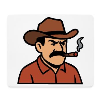 Cow-boy au cigare - Tapis de souris (format paysage) - blanc - Devant