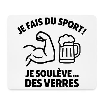 Ich treibe Sport, hebe Brille, mache Humor - Mousepad (Querformat) - Weiß - Vorne