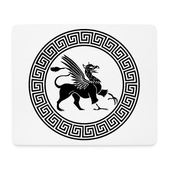 Ancient Black Griffin Symbol - Mouse Pad (horizontal) - white - Front
