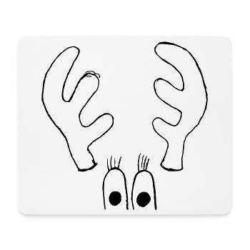 Orignal aux grands yeux - Tapis de souris (format paysage) - blanc - Devant