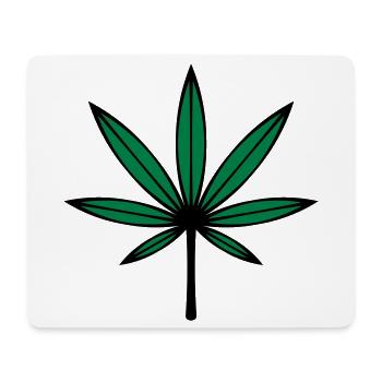 Cannabis / Marijuana / Hemp Leaf (2C) - Mouse Pad (horizontal) - white - Front