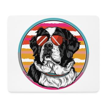 Sonnenhund im Retro-Sommer - Mousepad (Querformat) - Weiß - Vorne