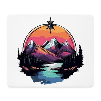 Mountains Nature Landscape Compass - Mouse Pad (horizontal) - white - Front