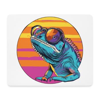Caméléon avec des lunettes de soleil - Tapis de souris (format paysage) - blanc - Devant