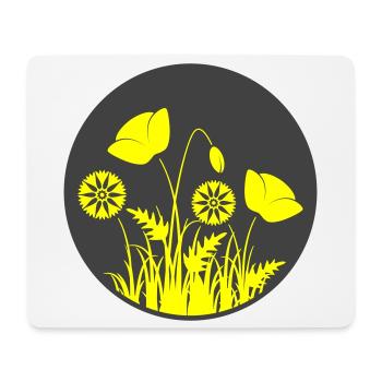 Yellow flowers in a circle - Mouse Pad (horizontal) - white - Front