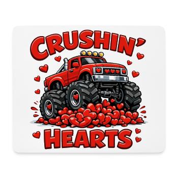 Junge Valentine Monstertruck Herz Lustig Geschenk - Mousepad (Querformat) - Weiß - Vorne