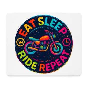 Eat, Sleep Ride Repeat – Motorrad – Biker - Mousepad (Querformat) - Weiß - Vorne