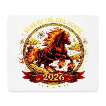 Vintage Chinesische Sternzeichen Pferd Shirt 2026  - Mousepad (Querformat) - Weiß - Vorne