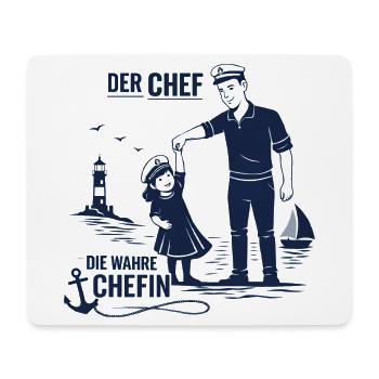 Chef Chefin Papa Tochter Partnerlook Geschenk - Mousepad (Querformat) - Weiß - Vorne