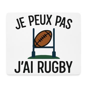 Je peux pas j'ai rugby - Tapis de souris (format paysage) - blanc - Devant